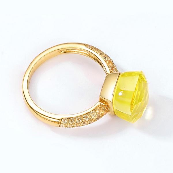 Citrine Gold Solitaire Ring