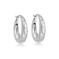 Silver Celestial Medium Hoop Earrings