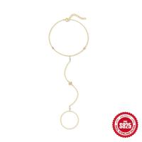 925 Silver Gold-Yellow Hand Chain Bracelet