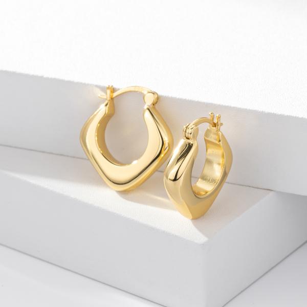 Gold Geometric Small Hoop Earrings
