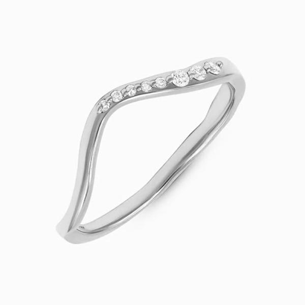 Silver Pavé Diamond Band
