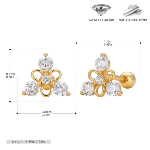 Gold Floral Stud Earrings
