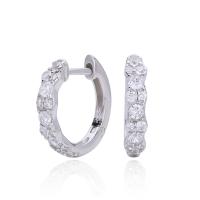 Silver Cubic Zirconia Huggie Earrings