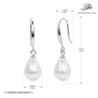 925 Sterling Silver Pearl Drop Earrings