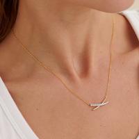 Two-Tone Abstract Pendant Necklace