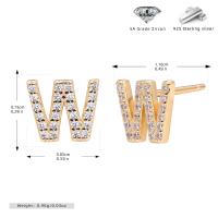 Gold Letter W Stud Earrings