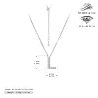 Silver Initial 'L' Pavé Pendant Necklace