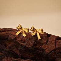 Gold Bow Stud Earrings