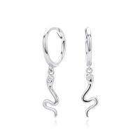 Silver Snake Hoop Earrings