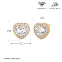 Gold Heart Halo Stud Earrings
