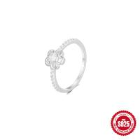 Sterling Silver Floral Cubic Zirconia Ring