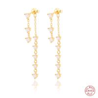 Gold-Finish Cubic Zirconia Dangle Earrings