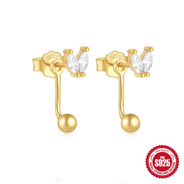 Gold-Tone Cubic Zirconia Earring Jackets