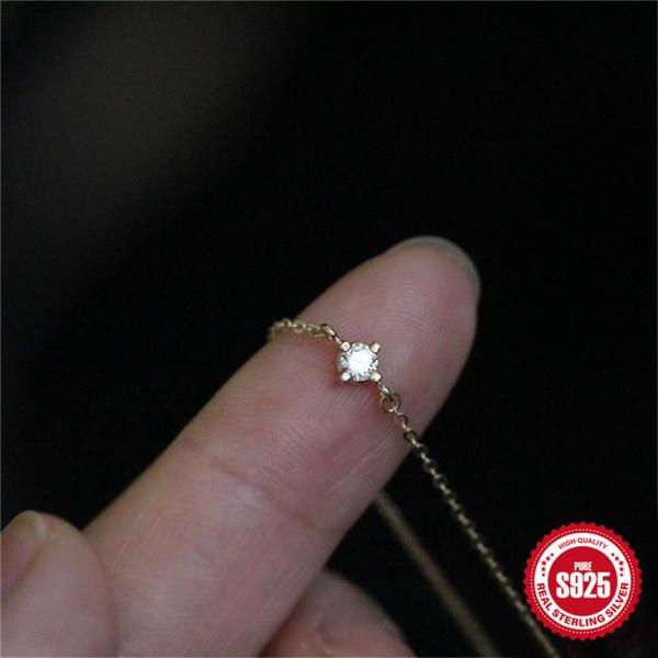 Gold-Tone Sterling Silver Delicate Chain Necklace