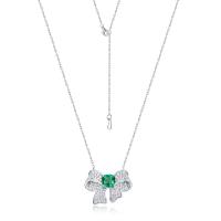 Emerald Bow Pendant Necklace