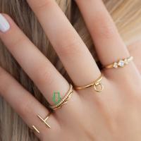 Gold Pavé Cubic Zirconia Stackable Ring
