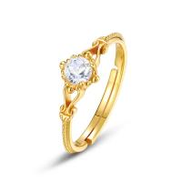 Clear Cubic Zirconia Gold Solitaire Ring