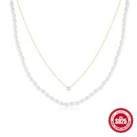 925 Silver Layered Freshwater Pearl Necklace