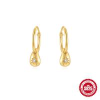 Gold-Plated Teardrop Hoop Earrings in 925 Silver