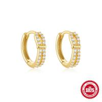 Gold-Finish Pavé Huggie Earrings