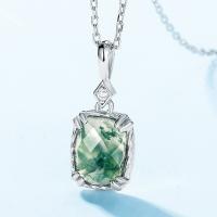 Green Jade Silver Pendant Necklace