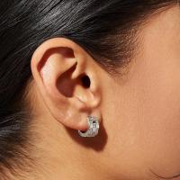 Geometric Silver Huggie Earrings