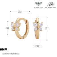 Gold Zircon Huggie Earrings