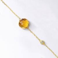 Gold Yellow Stone Station Bracelet