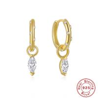 Gold-Plated Crystal Dangle Huggie Earrings