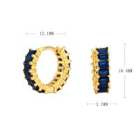Gold Sapphire Huggie Earrings