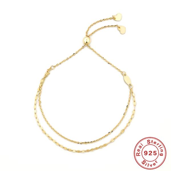 Gold-Finish Layered Sterling Silver Bracelet