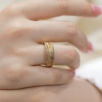 Gold-Tone Textured Pavé Band Ring