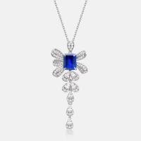 Sapphire Silver Pendant Necklace