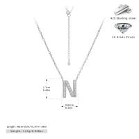 Silver Monogram 'N' Pendant Necklace