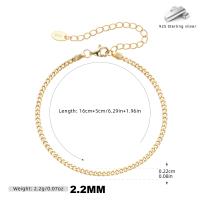 Gold-Finished Sterling Silver Chain Bracelet