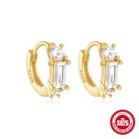 Gold-Plated Cubic Zirconia Huggie Earrings