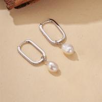 925 Silver Freshwater Pearl Huggie Earrings