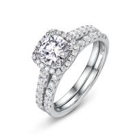 Silver Halo Solitaire Ring