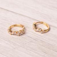 Gold Cubic Zirconia Huggie Earrings