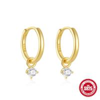Gold-Plated Crystal Huggie Earrings