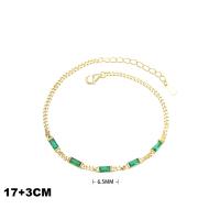 Emerald Gold Chain Bracelet