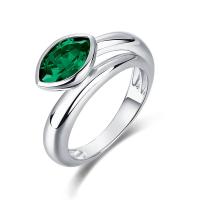 Emerald Silver Bezel Ring