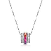 Silver Multicolor Geometric Pendant Necklace