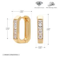 Gold Geometric Channel Huggie Earrings