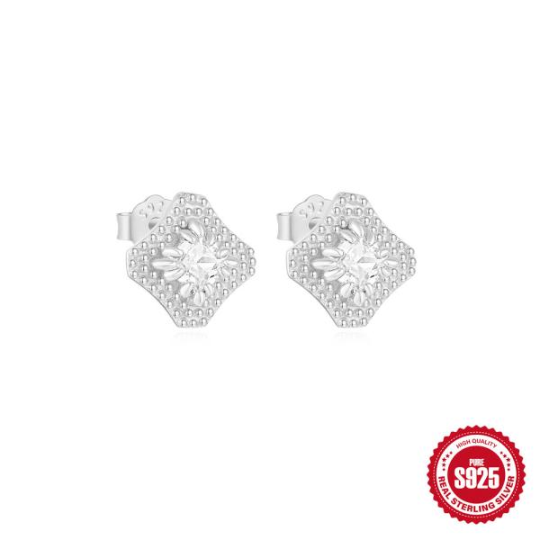 925 Silver Geometric Stud Earrings