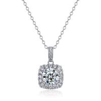 Silver Geometric Halo Pendant Necklace