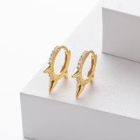 Gold Pavé Spike Huggie Earrings