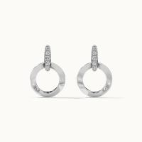 Silver Geometric Dangle Earrings