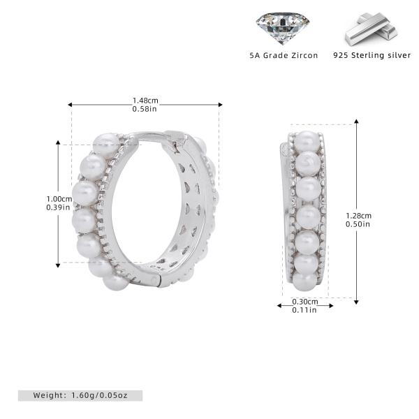 Silver Freshwater Pearl Hoop Earrings