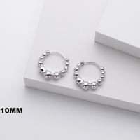 925 Silver Beaded Small Hoop Earrings